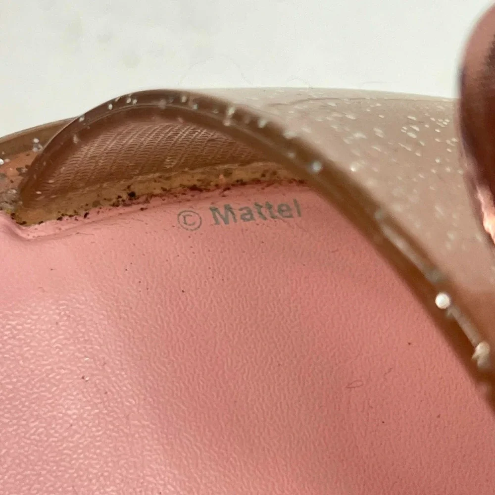 GUC Mini Melissa Barbie Pink Glitter Heart Bow Jelly Sandals Melflex Girls Sz 3